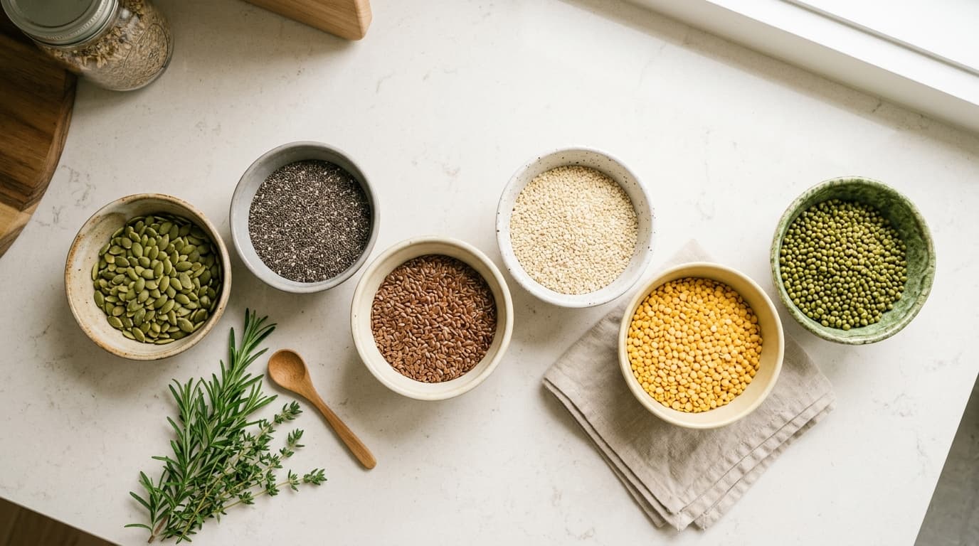 Organic healthy seeds, grains and pulses